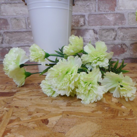 Fleur Artificial Carnations Bunch Green 45cm Artificial Flowers